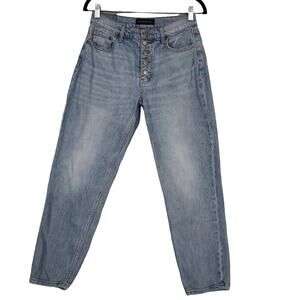 Aeropostale Mom Jeans Womens Size 6 High Rise Button Fly Vintage Light Wash